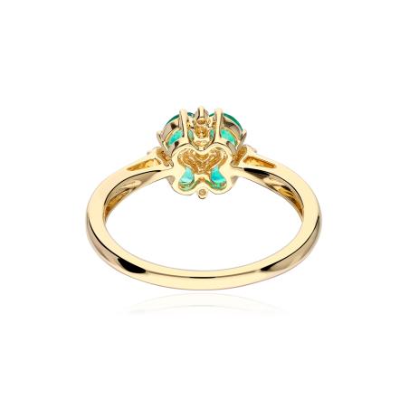 Anillo Oro 18k esmeraldas y diamantes 0.071cts "Bianzano"
