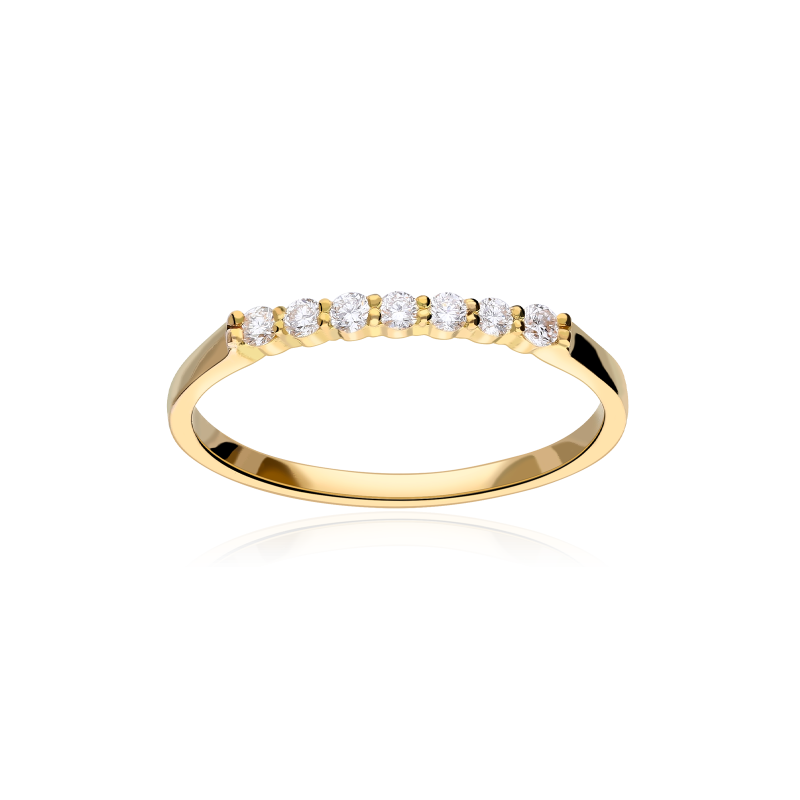 Anillo "Údine" Oro Amarillo 18k y Diamantes 0.15 cts