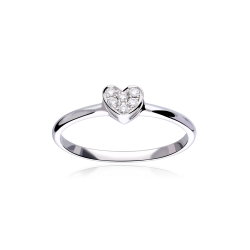 Anillo "Bríndisi" Oro Blanco 18k y Diamantes 0.08 cts