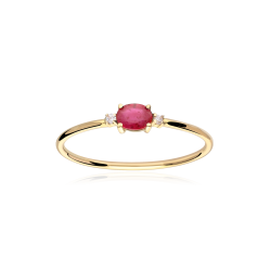 ANILLO "SETTAT" RUBÍ Y DIAMANTES 0.016 CTS