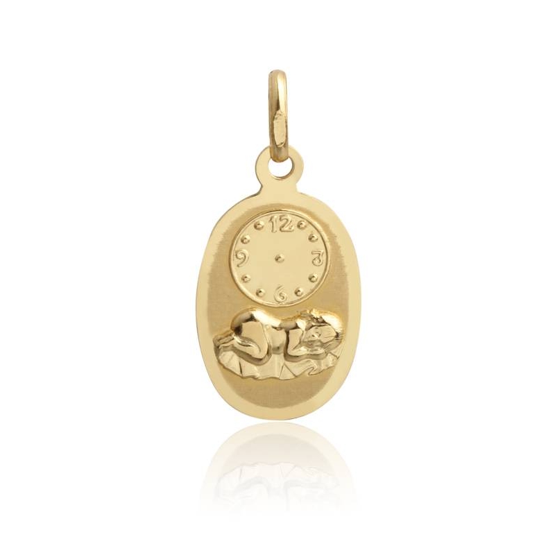 Medalla Oro 18k bebé y reloj