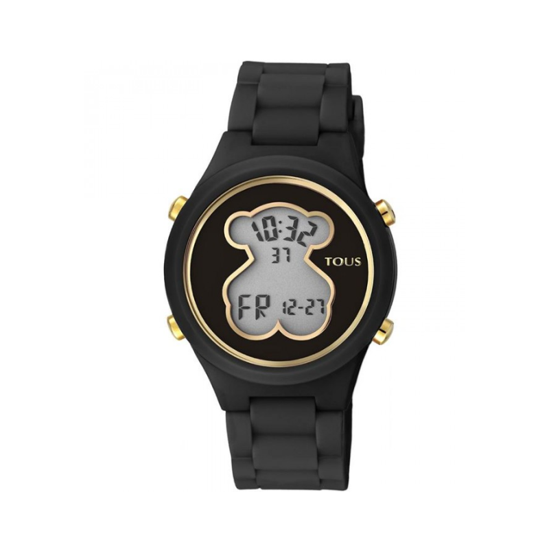 Reloj digital D-Bear SQ de acero IP dorado