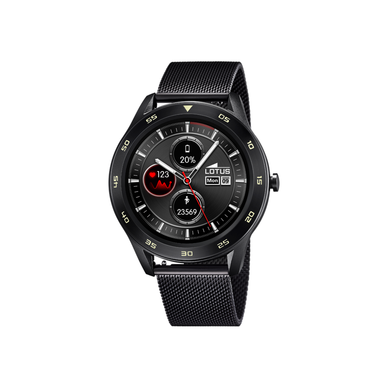 Reloj Lotus negro correa acero hombre 50010/1