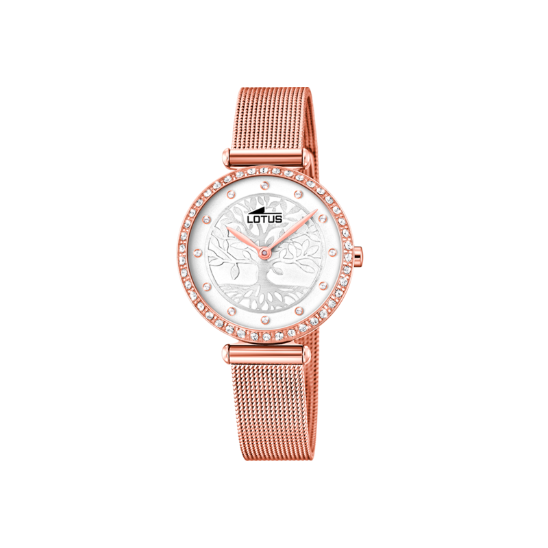 Reloj Lotus mujer dorado árbol Esfera Blanca Swarovski 18711/1