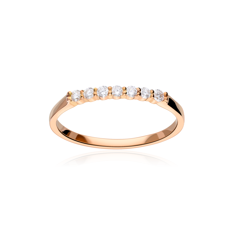 Anillo "Údine" Oro Rosa 18k y Diamantes 0.15 cts