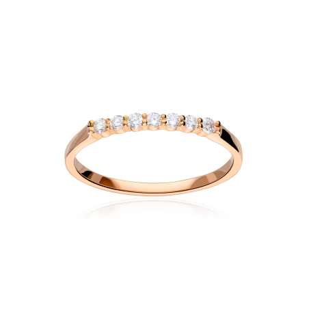 Anillo "Údine" Oro Rosa 18k y Diamantes 0.15 cts