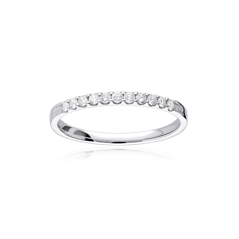 Anillo Oro Blanco 18k y Diamantes 0.20cts "Anahí"