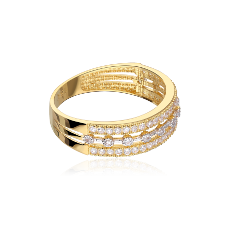 Anillo "Gramie" Oro Bicolor 18k y circonitas