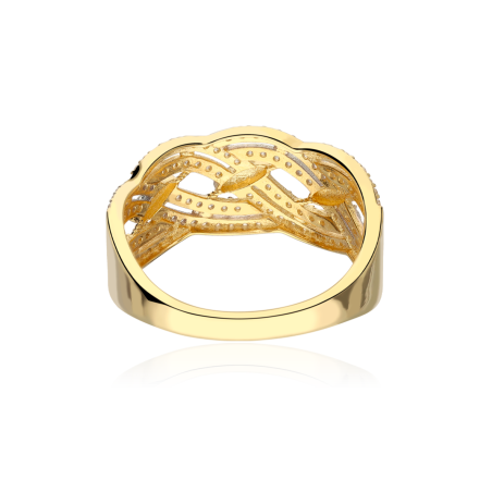 Anillo "Eva" Oro Bicolor 18k y circonitas