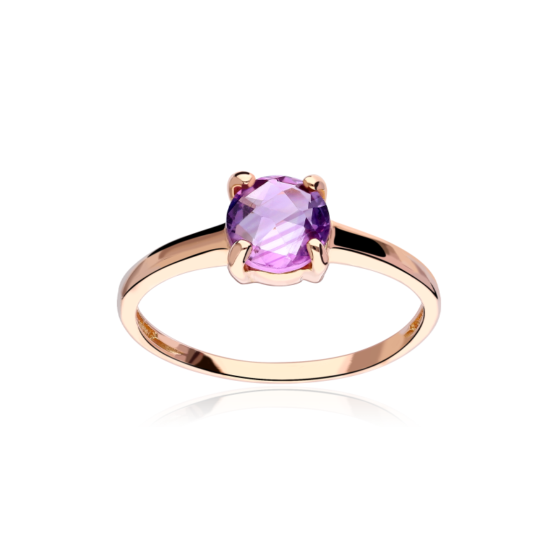 Anillo "Samanta Rose" Oro Rosa 18k y Amatista