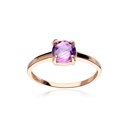 Anillo "Samanta Rose" Oro Rosa 18k y Amatista