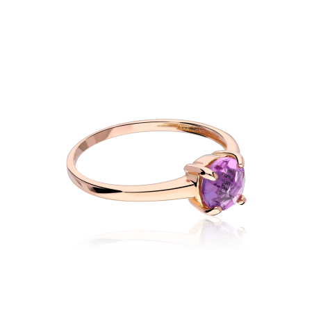 Anillo "Samanta Rose" Oro Rosa 18k y Amatista