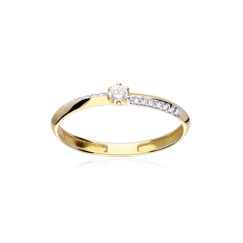 ANILLO "LAKE" ORO 18K Y CIRCONITAS