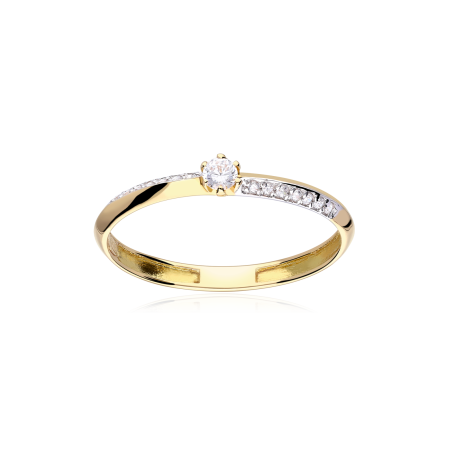 ANILLO "LAKE" ORO 18K Y CIRCONITAS