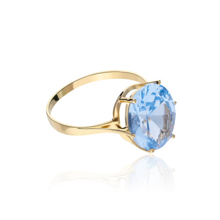 ANILLO "CHANTAL" TOPACIO AZUL ORO 18K