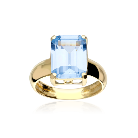 Anillo Topacio Azul Oro 18 k "Antonella"