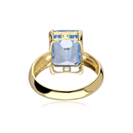 Anillo Topacio Azul Oro 18 k "Antonella"