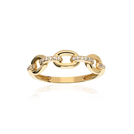 ANILLO "IRVINE" CIRCONITAS ORO 18K