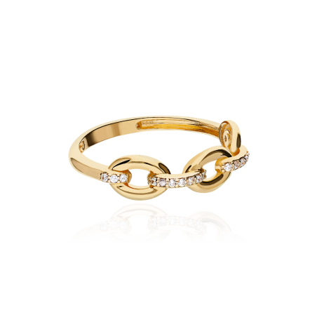 ANILLO "IRVINE" CIRCONITAS ORO 18K