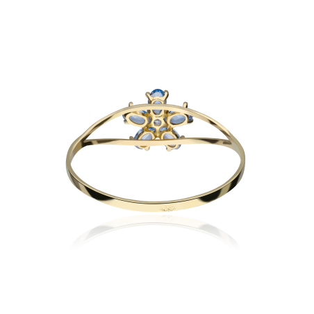 ANILLO "SURPRISE" ORO 18K TOPACIOS AZULES