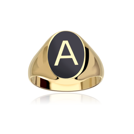 Anillo Sello Con Letra Oro 18k "Ralph"