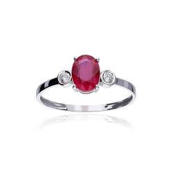 ANILLO  ANTIOCH  ORO BLANCO 18K Y RUB  