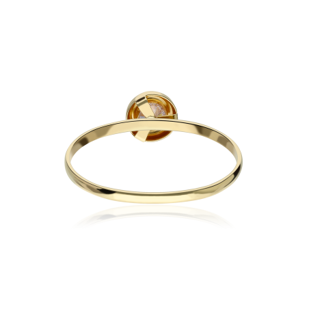 ANILLO "CARROSA" ORO 18K Y CIRCONITA