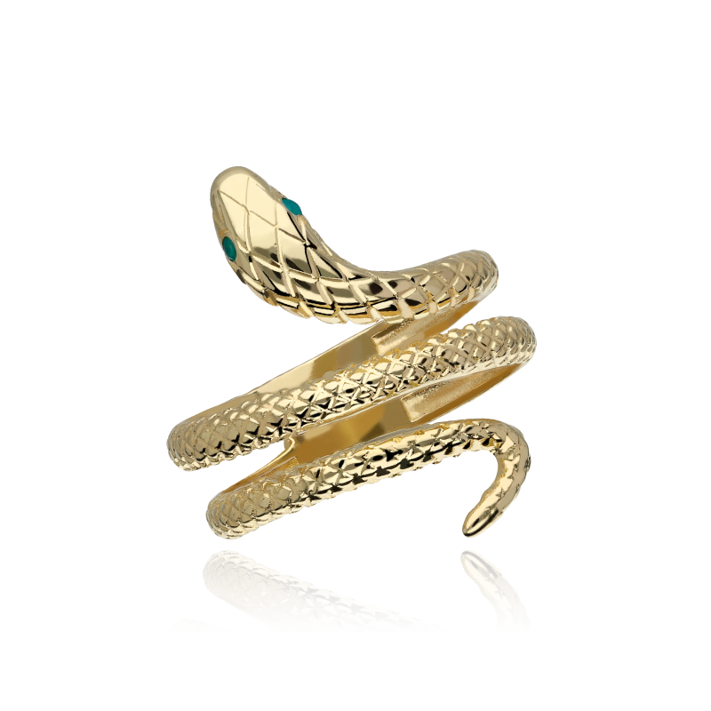 ANILLO SERPIENTE TALLADA ORO 18K