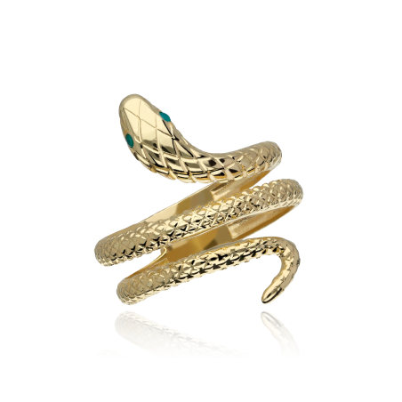 ANILLO SERPIENTE TALLADA ORO 18K