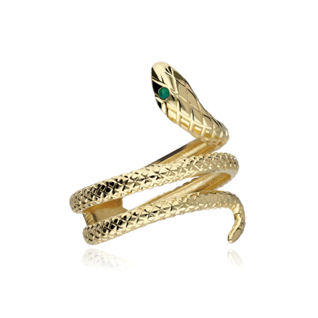 ANILLO SERPIENTE TALLADA ORO 18K