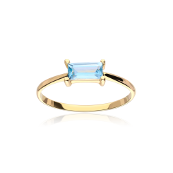 ANILLO  IMPERIA  TOPACIO AZUL Y ORO 18K