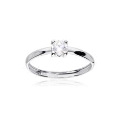 Anillo oro blanco 18k y circonita 4mm "Four"