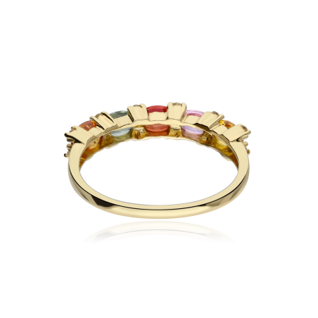 ANILLO "KOOR" ORO 18K DIAMANTES Y ZAFIRO COLORES