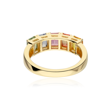 ANILLO "TAIDE" ORO 18K Y ZAFIROS DE COLOR