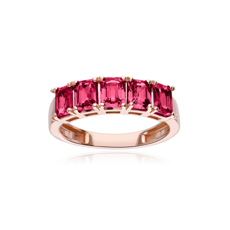 ANILLO "TAIDE" ORO 18K ROSA Y RUBI