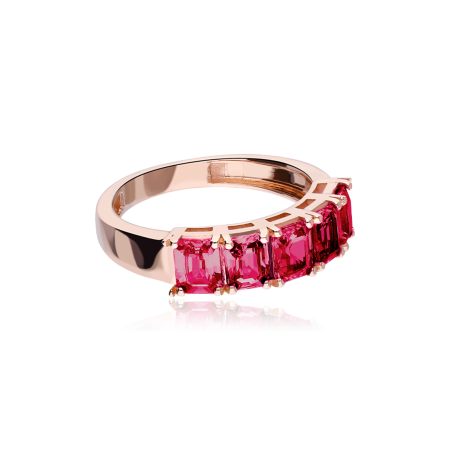 ANILLO "TAIDE" ORO 18K ROSA Y RUBI