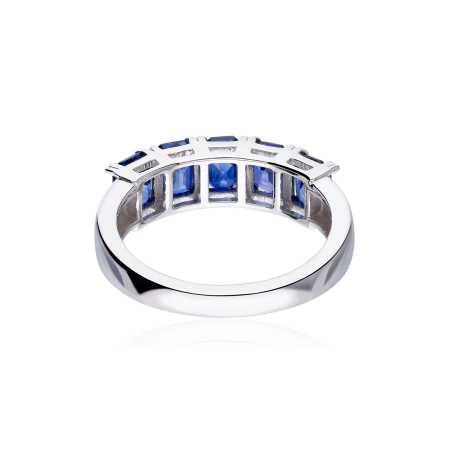 Anillo Oro blanco 18k y zafiros 2.73cts "Taide" - Joyerías Sánchez