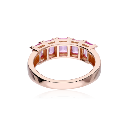 ANILLO "TAIDE" ORO 18K ROSA Y ZAFIRO ROSA