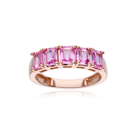 ANILLO "TAIDE" ORO 18K ROSA Y ZAFIRO ROSA