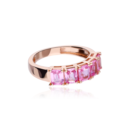 ANILLO "TAIDE" ORO 18K ROSA Y ZAFIRO ROSA