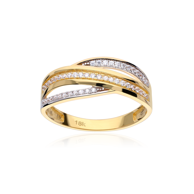 Anillo "Borgio" Oro Bicolor 18k circonitas