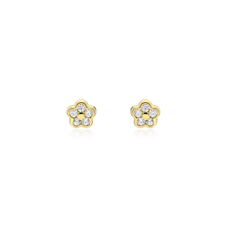 PENDIENTES "ABI" ORO 18K Y CIRCONITAS