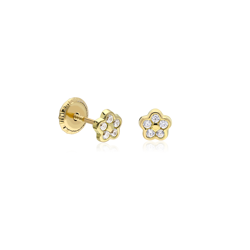 PENDIENTES "ABI" ORO 18K Y CIRCONITAS