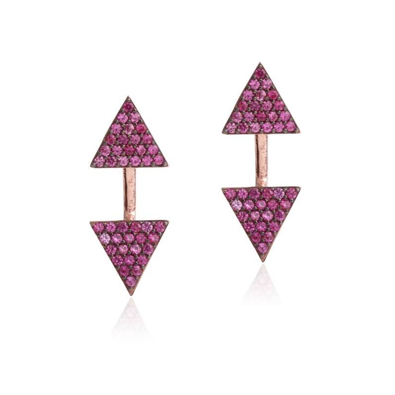 Pendientes "Emphasis" Triángulos rosas