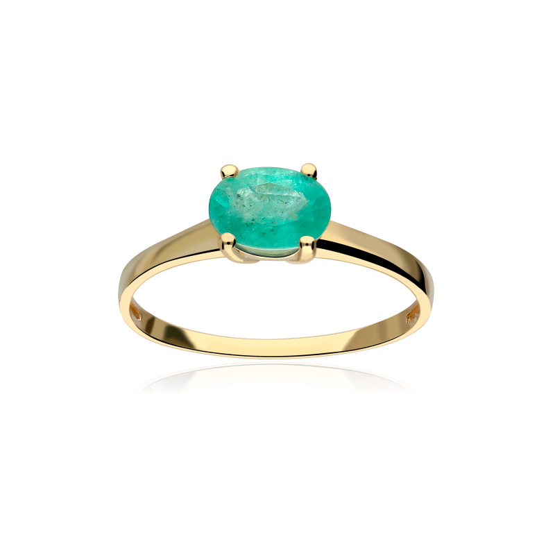 Anillo "Nikko" Oro 18k y Esmeralda natural