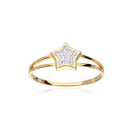 Anillo "Sparkle" oro 18k con circonitas