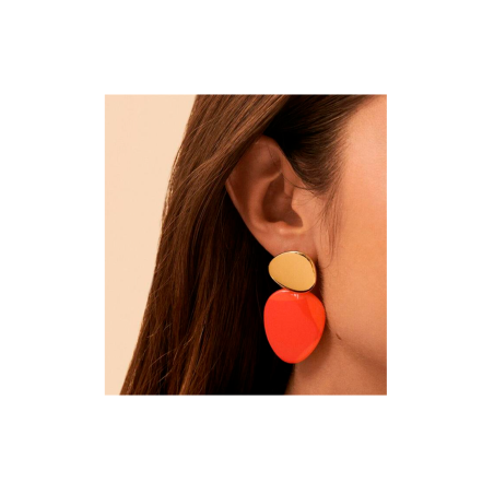 Pendientes Agatha Paris Brigitte Largos Baño Oro y Naranja 2380436-279-TU