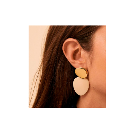 Pendientes Agatha Paris Brigitte Largos Baño Oro y marfil 2380436-730-TU