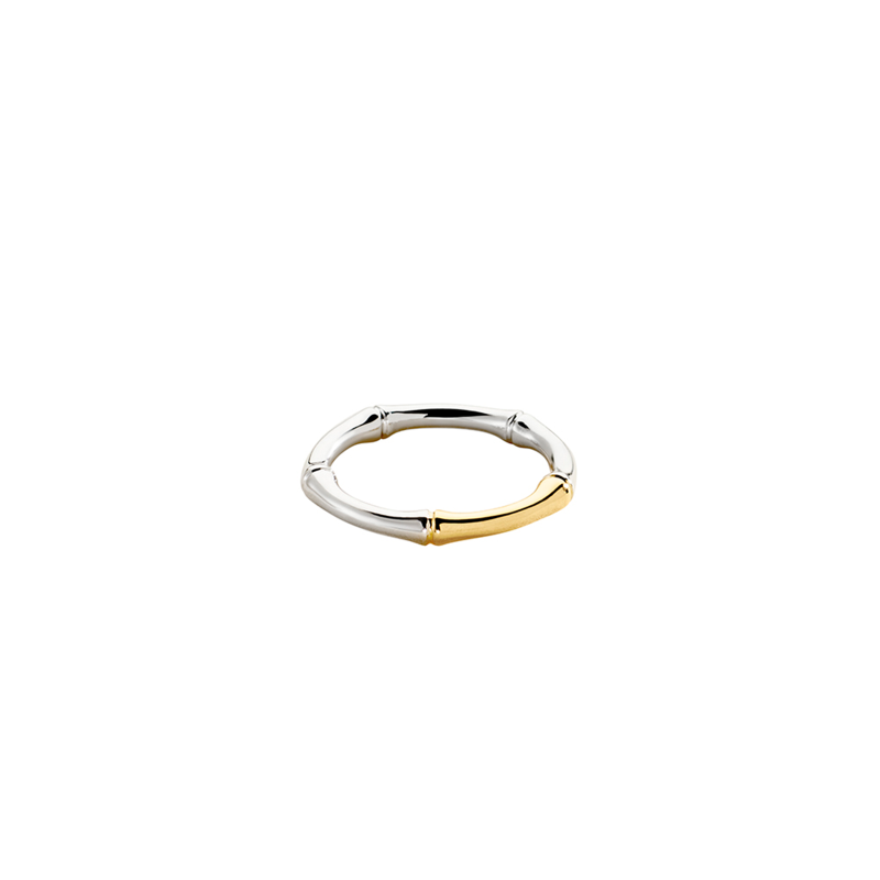 Anillo Agatha Paris Bamboo Plata y Oro 2280049-879