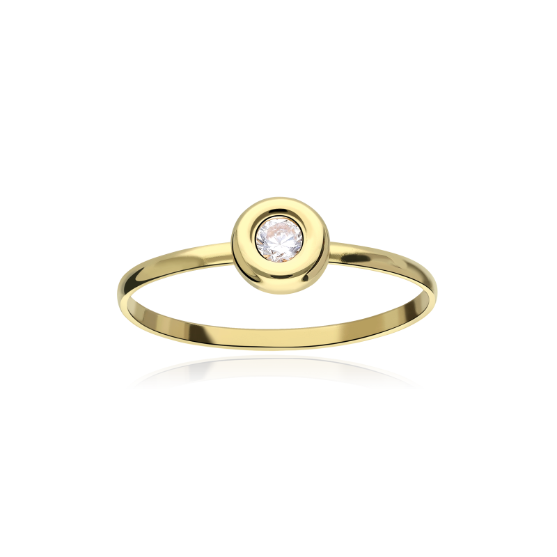 ANILLO "CARROSA" ORO 18K Y CIRCONITA